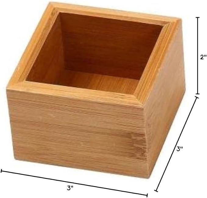 YBM Home Bamboo Drawer Organizer Storage Box for Kitchen Drawer, Junk Drawer, Office, Bedroom, Children Room, Craft, Sewing, and Bathroom 3x3x2 inch