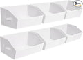 Homsorout Fabric Bins for Organization - Trapezoid Storage Cubes, Large Baskets for Storage, 6 Pack Shelf Baskets, Closet Organizer Bins for Clothes, Books, Home, Office, White