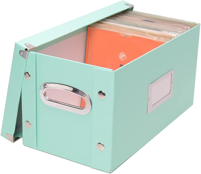Snap-N-Store Vinyl 45 Record Box, for 45 RPM Vinyl Storage, 8.25 x 7.5 x 14.5 Inches, Mint, SNS02417