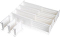 Dial Industries Dresser Drawer Dividers, 4 Pk + 3 Cross Dividers, 4.5" Deep | Slides apart to fit drawers of any length, Extra pieces create small sections, Great for socks, underwear and accessories