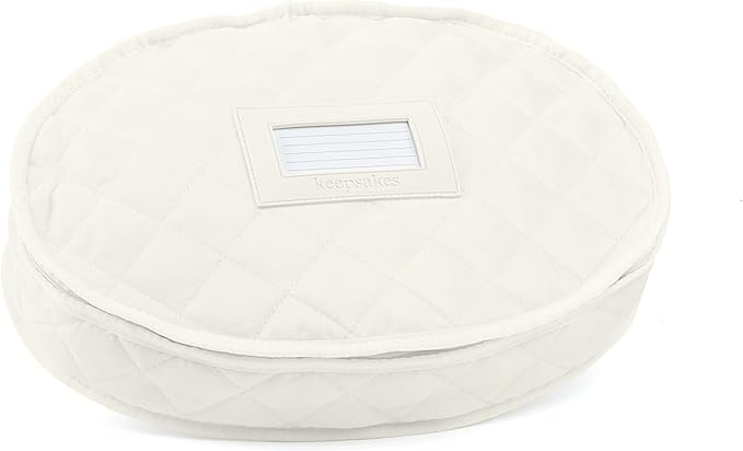 Covermates Keepsakes - Serveware Storage - Padded Protection - ID Window - Stain Resistant - Machine Washable - China Storage, Cream