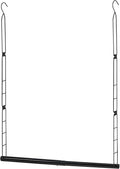 STORAGE MANIAC Hanging Closet Rod, Adjustable Width and Height Closet Hanging Organizer, Space-Saving Clothes Hanging Bar, Closet Extender Hanging Rod Double Closet Hanging Rod, 1 Pack Black