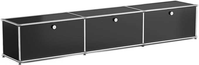 Modern Storage Cabinet Versatile Free-Standing Organizer for Home Office Décor, Green (Black, E-15 D x 90" W x 15" H)