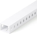 1.2"H x 1.6"W Cable Raceway, 12ft Under Desk Wire Management Channel, White | Slotted Wire Duct, 4 Pack (3 ft Each), Heavy-Duty PVC Cable Management for Server Racks, Network Cables & Electrical Cabinets