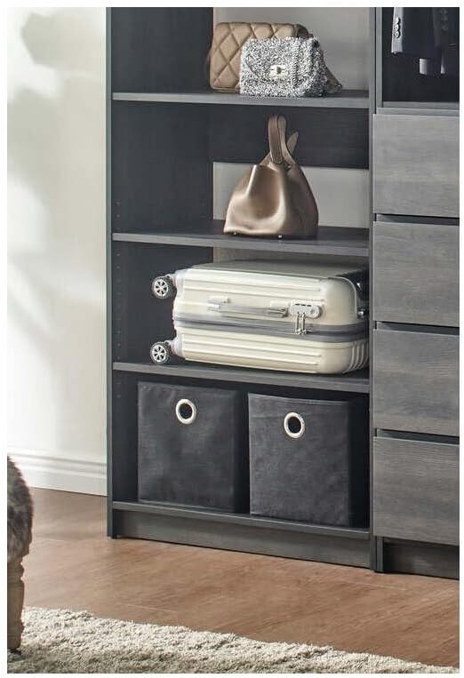 Maykoosh Closet System Organizer - Customizable Walk-in Wardrobe Storage Black/Model ECDA 4 Closet