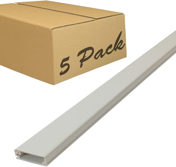 Electriduct Medium Latching Cable Raceway (500 Series) - 5 Feet - Beige | 5 Sticks (25 Feet Total)