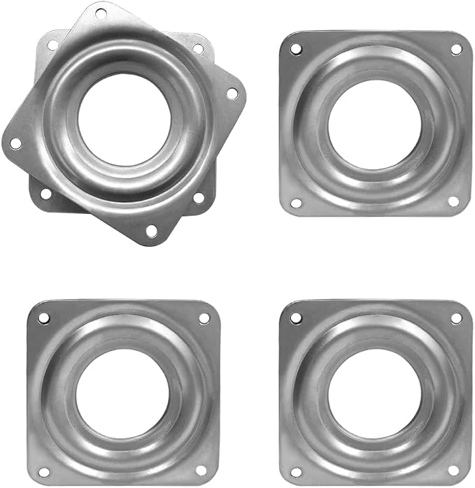 4" Lazy Susan Turntable, 300-lb Heavy Duty Steel Ball Bearing Rotating Tray Swivel Plate Cabinet Low Profile for Dining Table, Stool Chair, Pantry, Organizer (Silvery)