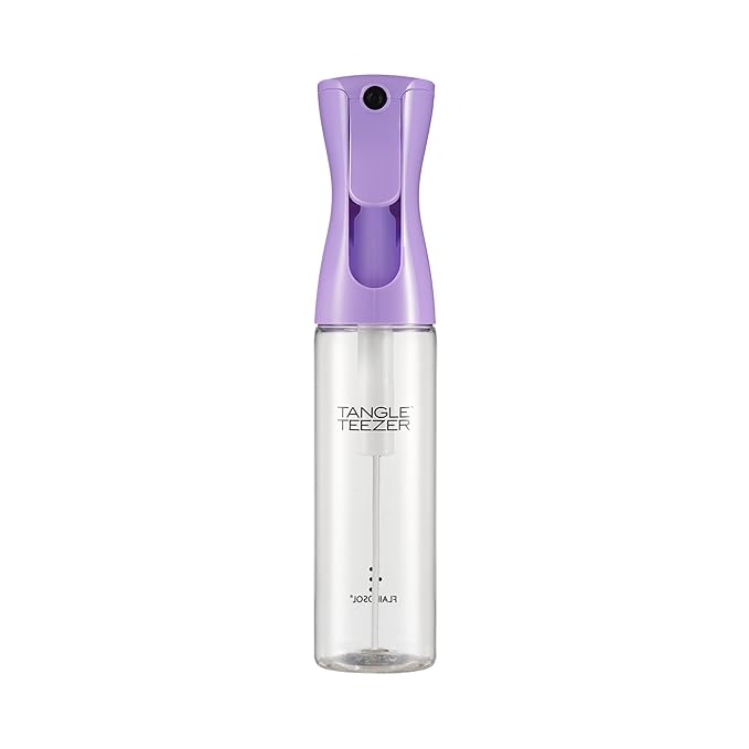 TANGLE TEEZER Fine Mist Spray Bottle, Refillable, 10.1 oz, Lilac | Reusable, refillable fine-mist continuous spray bottle; evenly distributes water or product to refresh, detangle & style hair