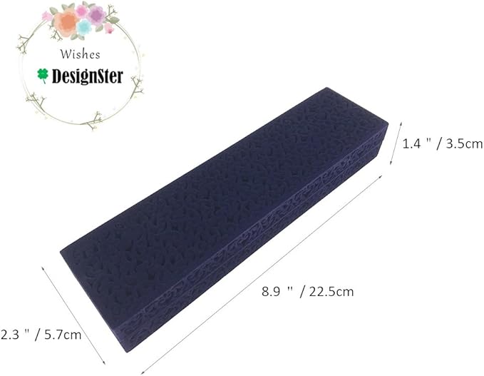 DesignSter Hollow Sapphire Blue Velvet Necklace Box - Long Chain Necklace Storage Case Jewelry Packaging Gift Box