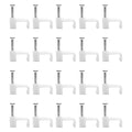 200 Pack Cable Clips, 8 mm White Flat Ethernet Wire Clips, Coax Cable Wall Clip, Cord Clips for Wires on Wall, Cord Management (200)