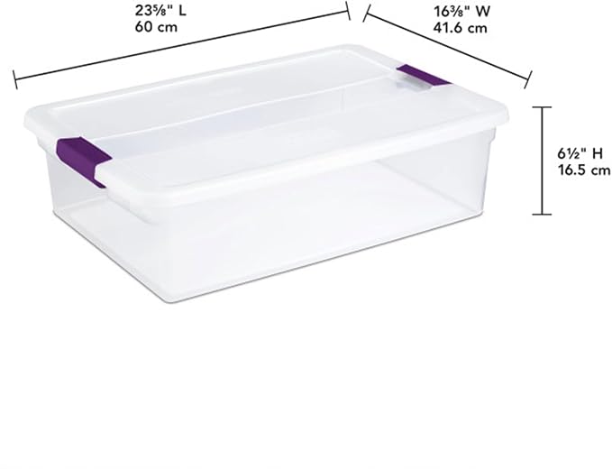 Sterilite 18-Pack 32 Quart ClearView Latch Box, Stackable Organizer Bins with Latching Lids - Clear Plastic Organization Containers for Closet, Bedroom, Shelving Units and Everyday Home Storage