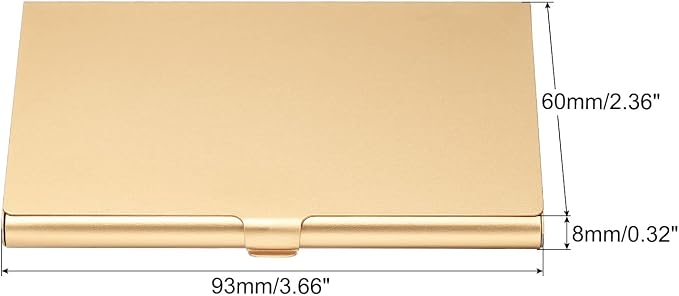 PATIKIL Business Card Holder, Aluminum Alloy Flip Cover Slim Name Cards Case for Women Men, Champagne Gold