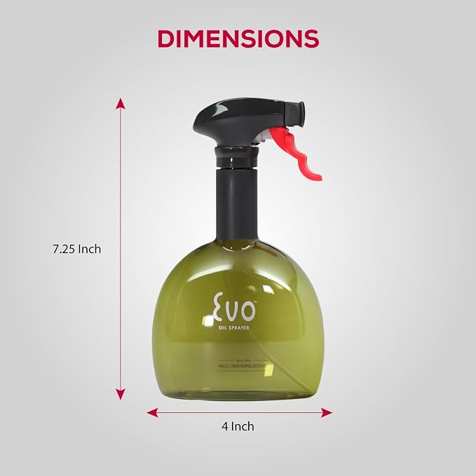 Evo Oil Sprayer Minis, Non-Aerosol for Olive, Cooking Oils, and Vinegars, 8-Ounce Capacity, 1 Each Yellow and Green | Non-Aerosol Sprayers, 8 Fl Oz, ~0.25 Tsp and Pull, Bpa and Dehp and Latex-Free Food-Safe Plastic, Twist-on Funnel