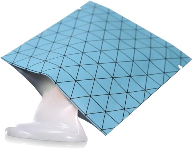 100 PCS 4 Mil Thick Open Top Heat Seal Bags, PET+AL+PE Mylar Bags with Easy Tear Notch, Resealable Heat Sealable Pouch for Food Storage, Packaging, Not Vacuum Bags (Blue, 10 * 10CM/3.9"*3.9")
