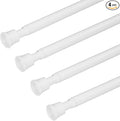 KXLife Spring Tension Curtain Rod Adjustable 11-17 Inch, 4Pcs, White | No Drilling, Expandable Spring Loaded, Suitable for Window, Sidelight, Kitchen and Small Spaces