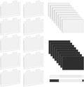 SpaceAid 10 Pack Pantry Basket Labels Clip on for Storage Bins, with 20 Label Cards, Kitchen Bin Label Tags, Removable Home Metal Bin Organization, Black and White Chalk Included (White)