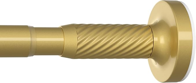 Tension Curtain Rod 32-62Inch Gold Shower Rod Tension Rod Adjustable Curtain Rods no Drilling Tension Rod for Windows,Closets,Doorway