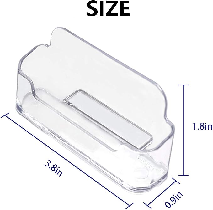 Qizpcer 4 Pack Clear Plastic Business Card Holder,Acrylic Business Card Display for Desk Business Card Stand