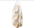 DIOMMELL Hanging Handbag Organizer Storage Holder Purse Hanger Bags for Closet with 6 Larger Pockets, White