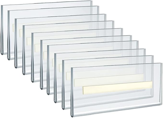 Azar Displays 122015 Self Adhesive Clear Acrylic Wall Sign Holder Frame 5.5" W x 2.5" H - Landscape/Horizontal, 10-Pack