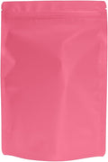 100PCS Smell Proof Resealable Pouch Bags,ULIFESTAR Aluminum Foil Flat Food Storage Bag,Sealable Pcsaging Zipper Pouches with Tear Notches for Pcsaging Lipgloss,Jewelry,etc(16 * 24cm/6.3 * 9.45",Pink)