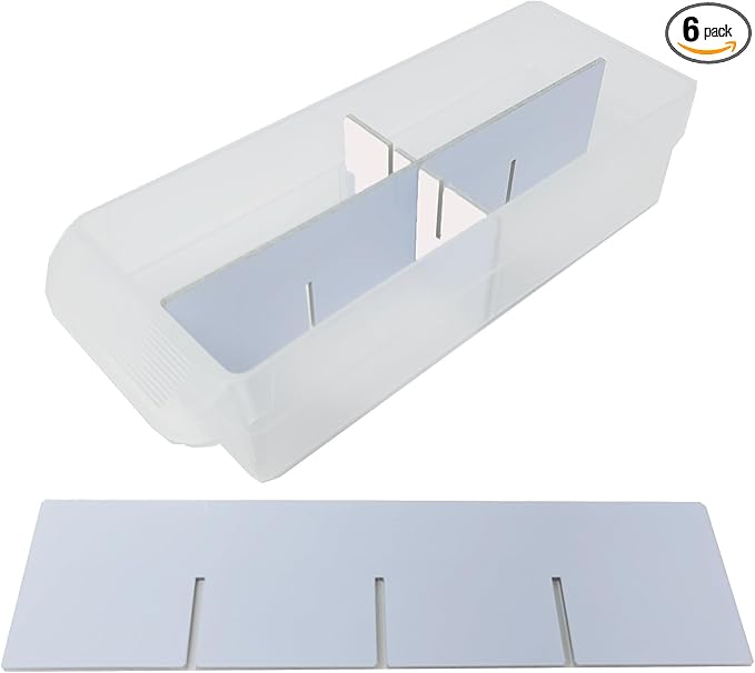(6-Pack) Small Drawer Configurable Length Dividers compatible with Akro-Mils Plastic Storage Craft Cabinets, (Dividers Only)