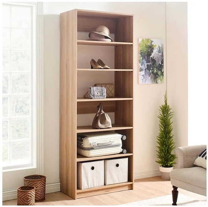 Maykoosh Closet System Organizer - Customizable Walk-in Wardrobe Storage Oak/Model E 1 Closet