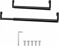 Threehoney Expandable Closet Rod for Wire Shelf Hanging Clothes Adjustable Heavy Duty Closet Hanging Rod Extender Heavy Duty Hanger Bar Metal Poles for Wardrobes Hanger, 1 Pack (32-54 Inch,Black)
