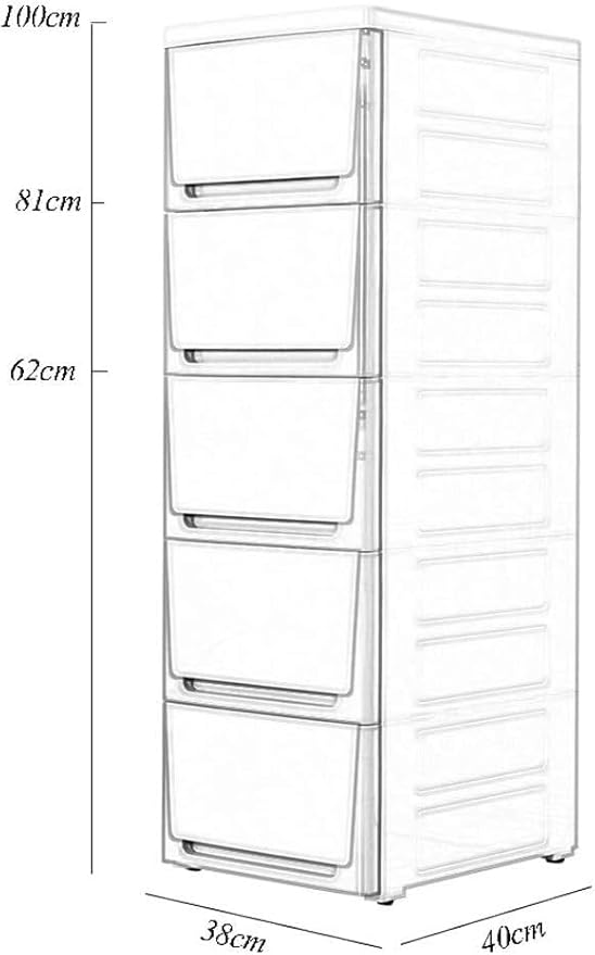 Storage Bins Sleeve Storage Cabinet Drawer, 38cm Storage Gap Narrow Cabinet Suitable for Bathroom/Kitchen/Living Room/Bedroom/Office(Jasmine Green,3 layers)