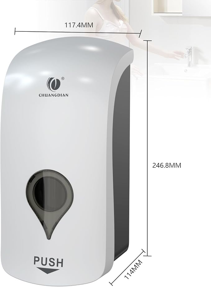 Foaming Hand Soap Dispenser, 35oz Manual White
