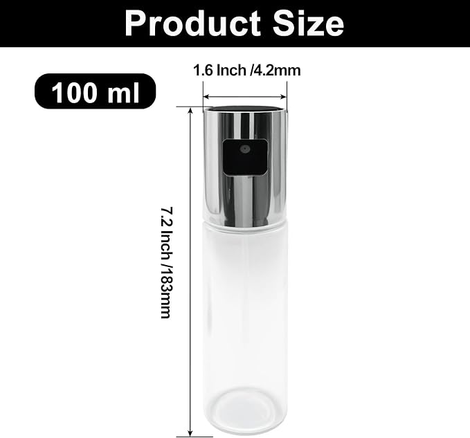 100 ml Oil Sprayer for Cooking | Reusable, Food-Grade, Olive Oil Bottle, For Air Fryer, Salad, BBQ, Baking, Roasting