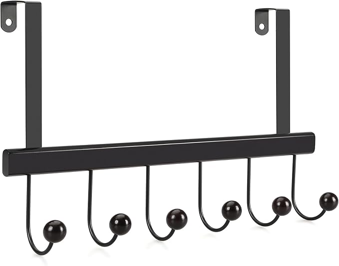 TOPIA HANGER Over The Door Hooks for Hanging, Towel Hooks Towel Racks for Bathroom, Coat Hooks Coat Rack Over The Door Organizer Hanging, Wooden Door Hangers for Coat Towel Hat Purse CT71B