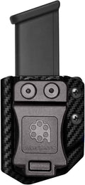Amberide Universal IWB/OWB Kydex Mag Carrier for 9mm / .40 & .45 ACP Magazines, Single and Double Stack, Adjustable Retention, Ambidextrous, Fits 1.5" Belt, Made in USA