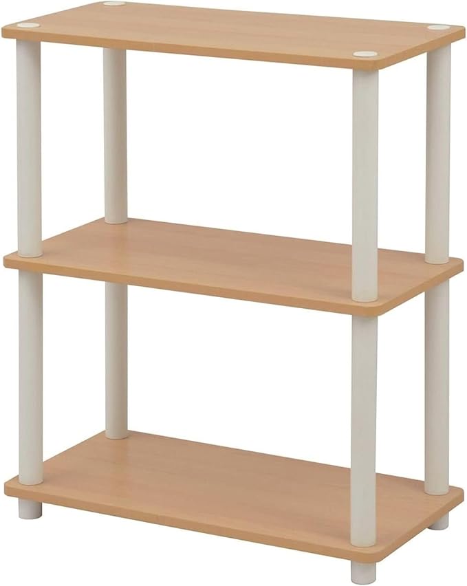 Yamazen Easy Rack, System Rack, 4 Tiers, Natural/Post: White SR-4(NA/WH)