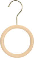 uxcell 4.7 Inch Scarf Ring Hanger, Scarf Organizer Holder Wooden Circle Rings Hanging Hook for Belt Tie Scarf, 10cm Length Hook (Gold)