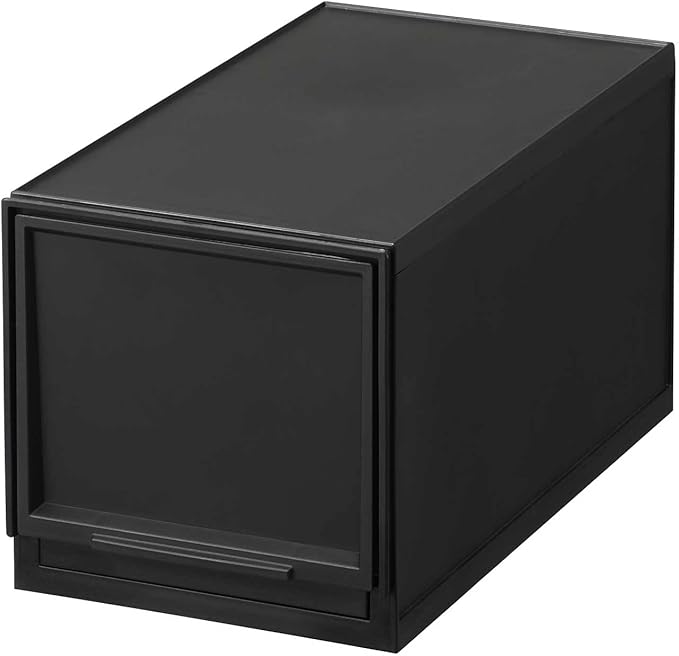 Sanka D2SC-MSBK Modular Case, Flexible Combination Drawer Storage Case, Slim M, Black, Drawer Storage That Can Be Combined According to Your Lifestyle, Pull Out And Close Drawers, Rubber Stopper To