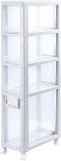 Storage Bins Sleeve Drawer Storage Cabinet 20cm Wide Bathroom Bathroom Refrigerator Sofa Bed Kitchen Bed Slot Rack(4 layers)