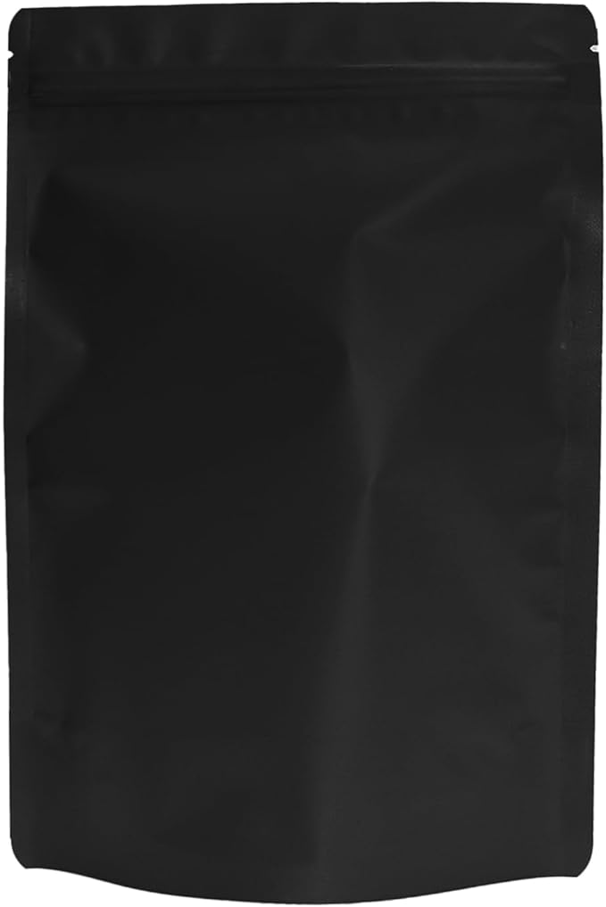 100PCS Smell Proof Resealable Pouch Bags,ULIFESTAR Aluminum Foil Flat Food Storage Bag,Sealable Pcsaging Zipper Pouches with Tear Notches for Pcsaging Lipgloss,Jewelry,etc(16*24cm/6.3*9.45",Black)