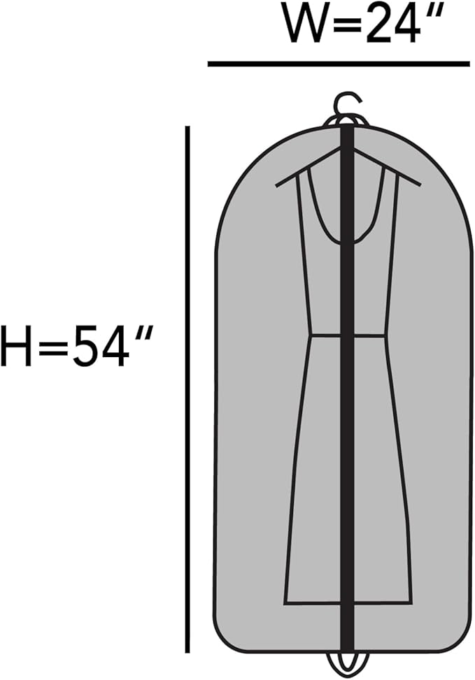 Covermates Keepsakes Garment Bag Set for Closet Storage and Travel – Breathable Suit and Dress Bags with ID Window and Carrying Handles – Heavy-Duty Hanging Wardrobe Protection Set, Black
