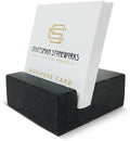 Black Granite Business Card Holder – Square Desk | Square business card holder crafted from premium black absolute granite. Sophisticated desktop display for the office.