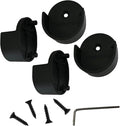 Closet Rod Support Flanges with Rear Pin | Heavy Duty 32mm Clothes Pole End Sockets for Wardrobes | Matte Black | 2 Pair