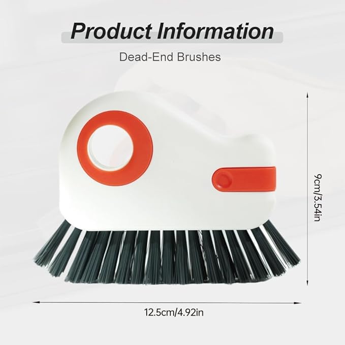 2 in 1 Groove Cleaning Brush Window Track Cleaning Tools, 2026 New Multipurpose Hard Bristle Crevice Cleaning Brush with Hidden Scraper for Sliding Door Track, Window Sill, Window Seal (Mix-2PCS)