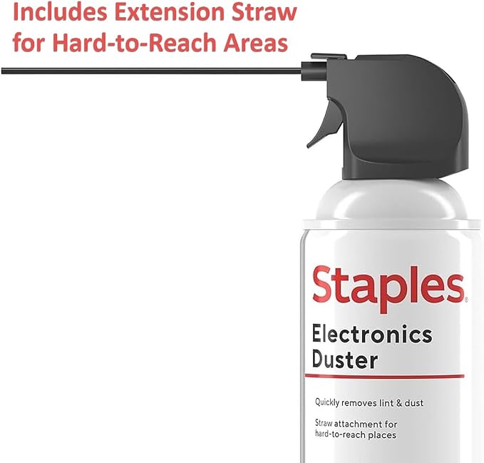Staples Compressed Air Dusters – Canned Air for Electronics, Keyboards & Office Devices