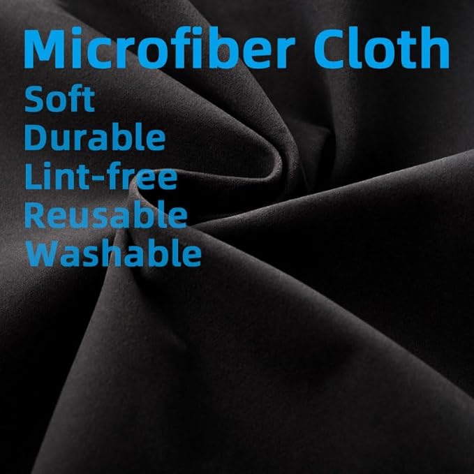 4 Pack Microfiber Gun Cleaning Cloth, 12"x12" Lint Free Gun Cleaning Rags, Reusable Microsuede Cleaning/Polishing Wipes Towels for Firearms, Knives and Scopes (Black)