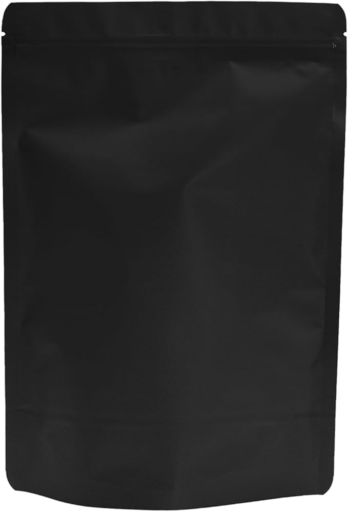 50PCS Smell Proof Resealable Pouch Bags,ULIFESTAR Aluminum Foil Flat Food Storage Bag,Sealable Pcsaging Zipper Pouches with Tear Notches for Pcsaging Lipgloss,Jewelry,etc(18*26cm/7.09*10.24",Black)