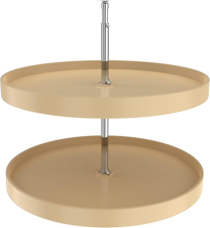 REV-A-SHELF Polymer Full-Circle 2-Shelf Lazy Susan w/Dependent Hardware for Corner Base Cabinets