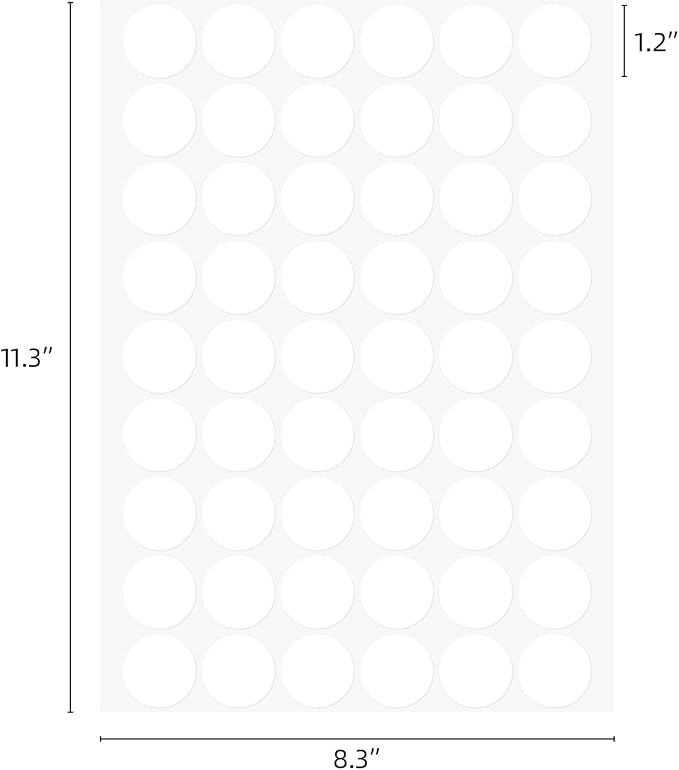 10 Sheets(540 Pieces) Round Blank Sticker Labels 1.2 Inch, Removable White Labels Stickers Dots Waterproof Labels Container Labels for Organizing