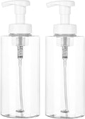 UUJOLY Foaming Soap Dispenser, 17 OZ Refillable Plastic Soap Pump Bottle for Liquid Soap, Shampoo, Body Wash, 2 Pcs, Clear | Pump Bottle for Liquid Soap, Shampoo & Body Wash – PETG Material, Reusable, Refillable, Bathroom & Kitchen Ready