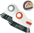 2 in 1 Groove Cleaning Brush, 2025 New Window Track Cleaning Tools, Multifunctional Bristle Crevice Brush with Hidden Scraper for Sliding Door Track Window Seal (Gray+Orange)