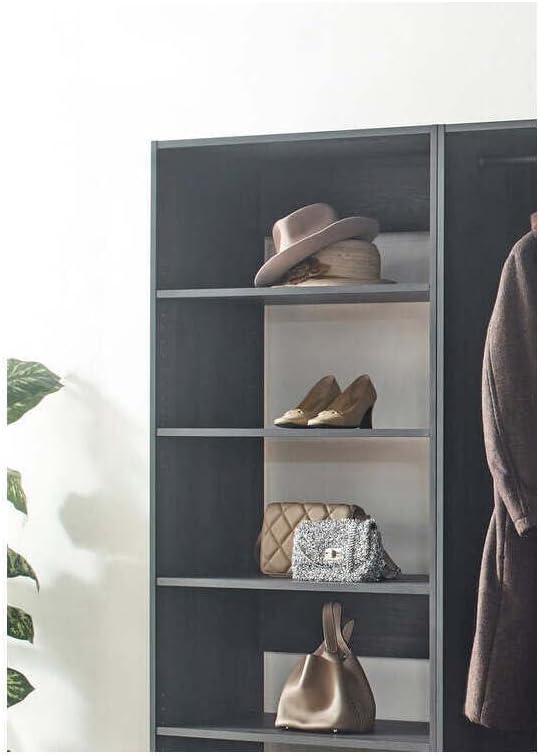 Maykoosh Closet System Organizer - Customizable Walk-in Wardrobe Storage Black/Model ECBA 4 Closet